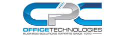 Logo di CPC Office Technologies con tagline Business Solutions Experts since 1972.