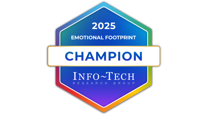 Info-Tech Emotional Footprint Champion 2025 badge.