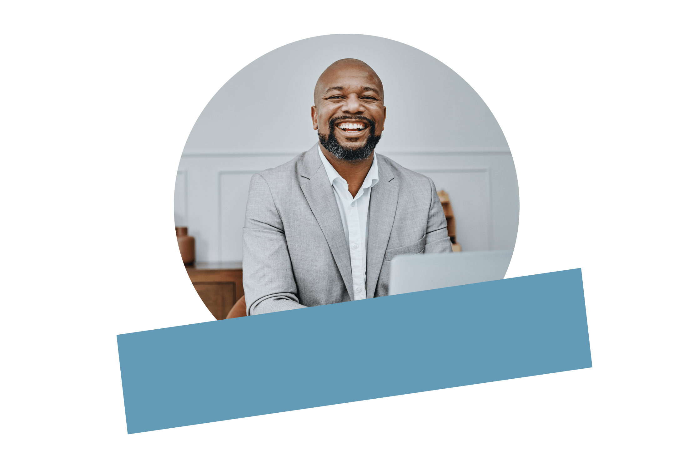 A corporate worker in a suit smiling, embodying the satisfaction of revolutionizing your dealership.