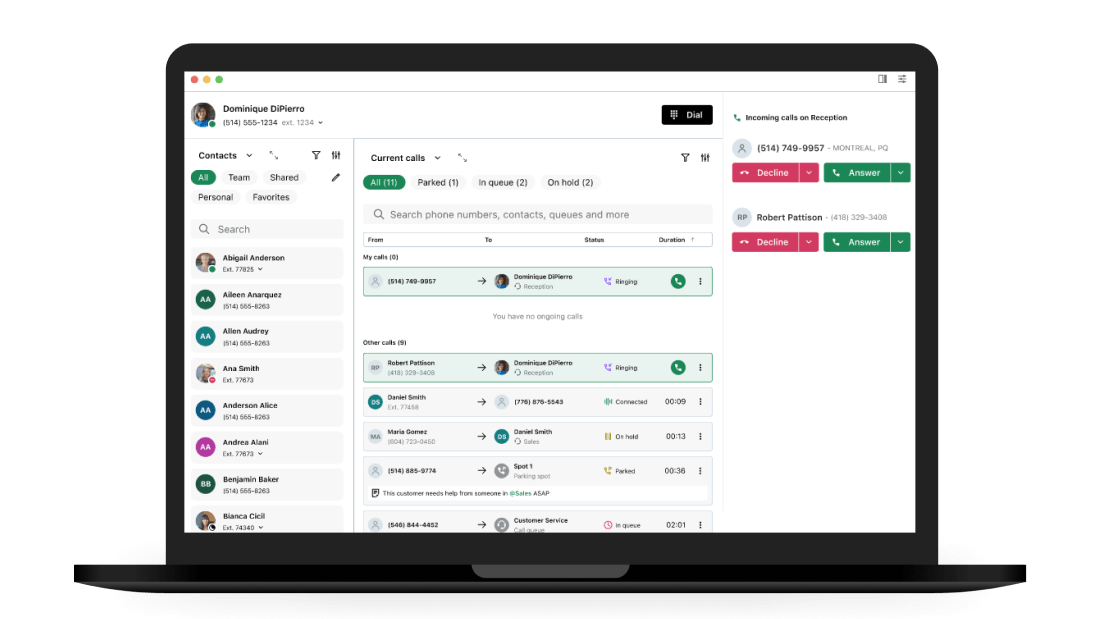 Dashboard di Reporting e Analytic di GoTo Connect