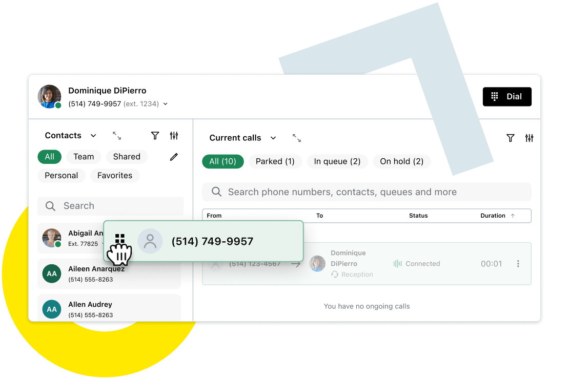 Gros plan de la console des opérateurs de GoTo en temps réel.