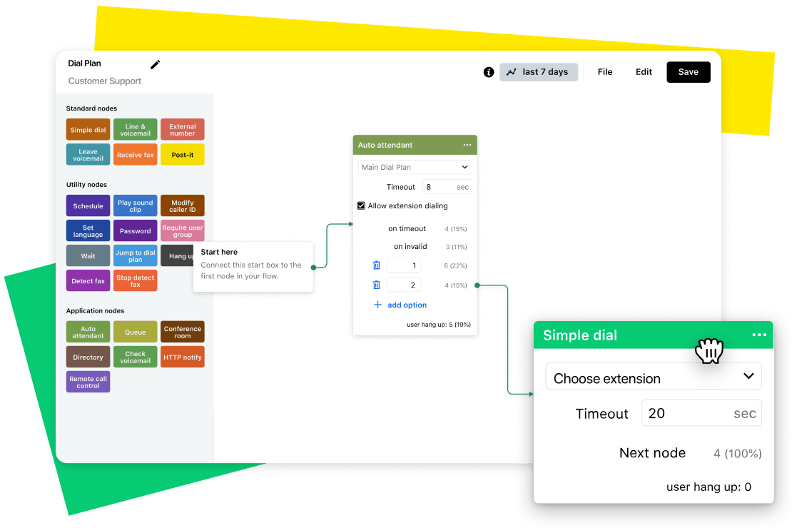 Laptop screen showing the tech support queue alongside a table tracking all agent activity.