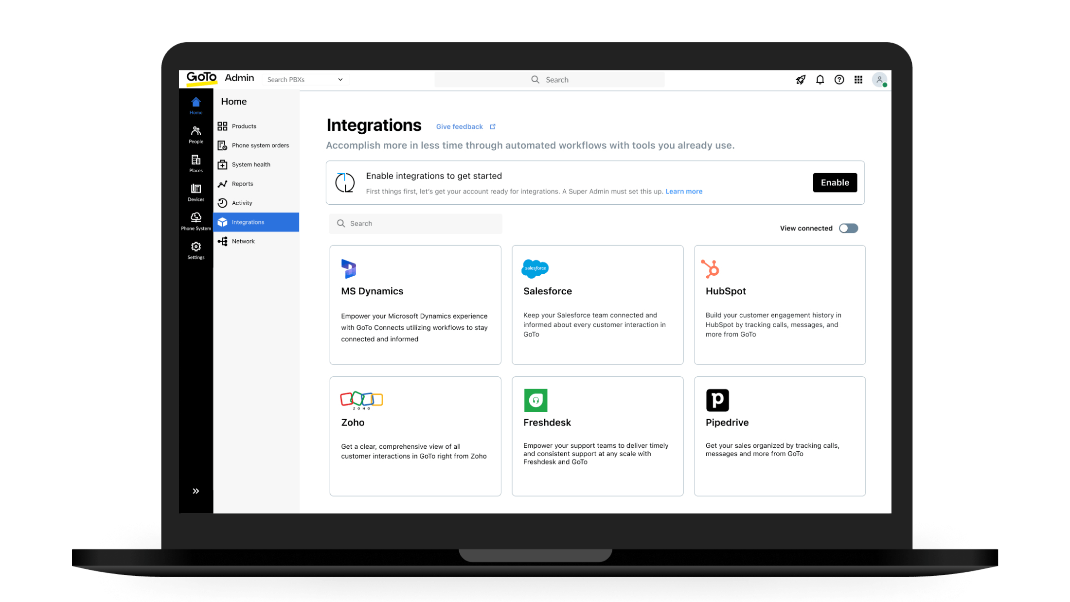 Pacchetto integrazioni di GoTo Connect