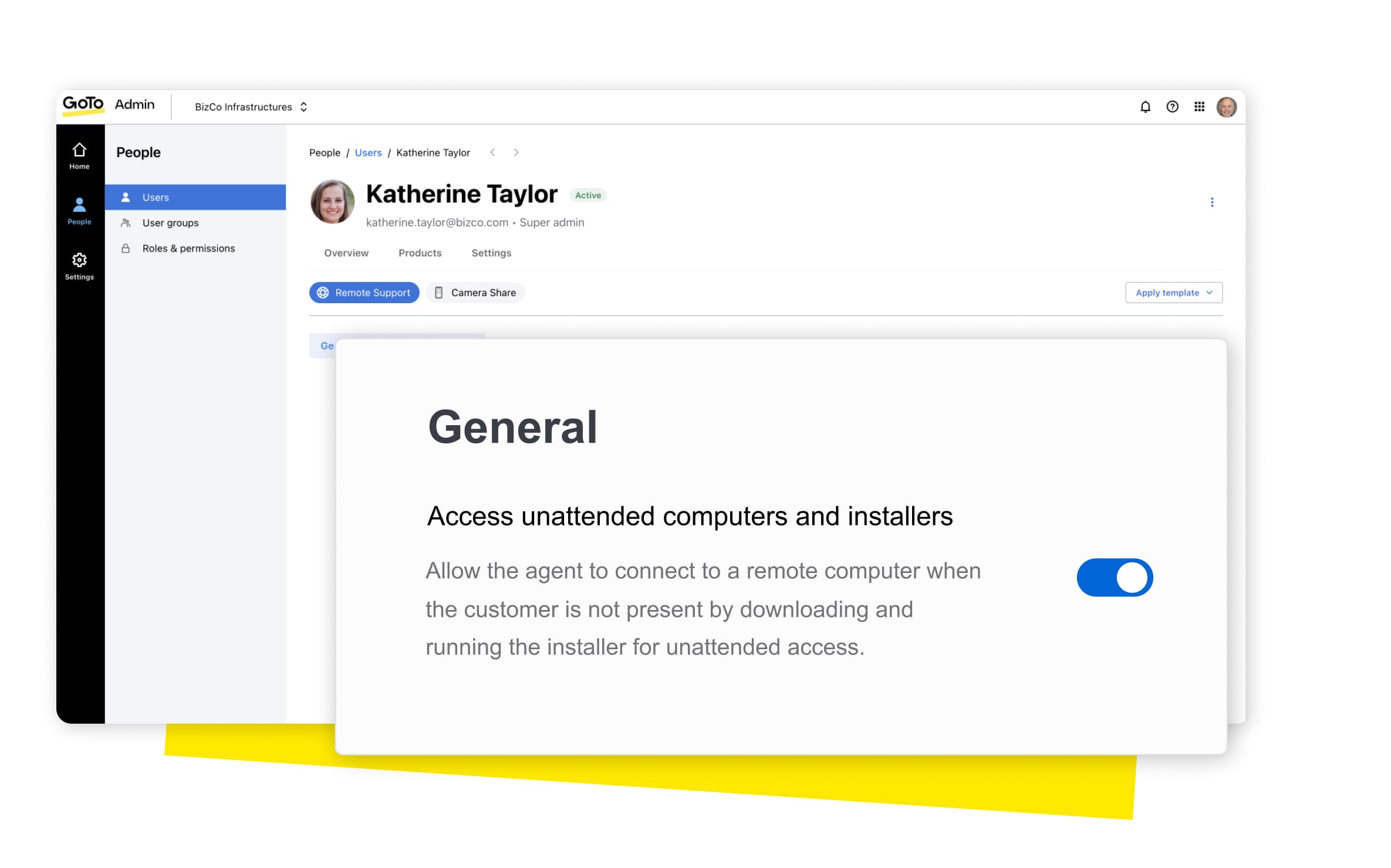 Dynamisez votre efficacité et renforcez votre sécurité en tout lieu. L’accès à distance sans surveillance et les exécutions en arrière-plan permettent une gestion des problèmes au bon moment pour l’employé comme pour l’agent, évitant ainsi la mise hors ligne d’un appareil à un moment inapproprié.