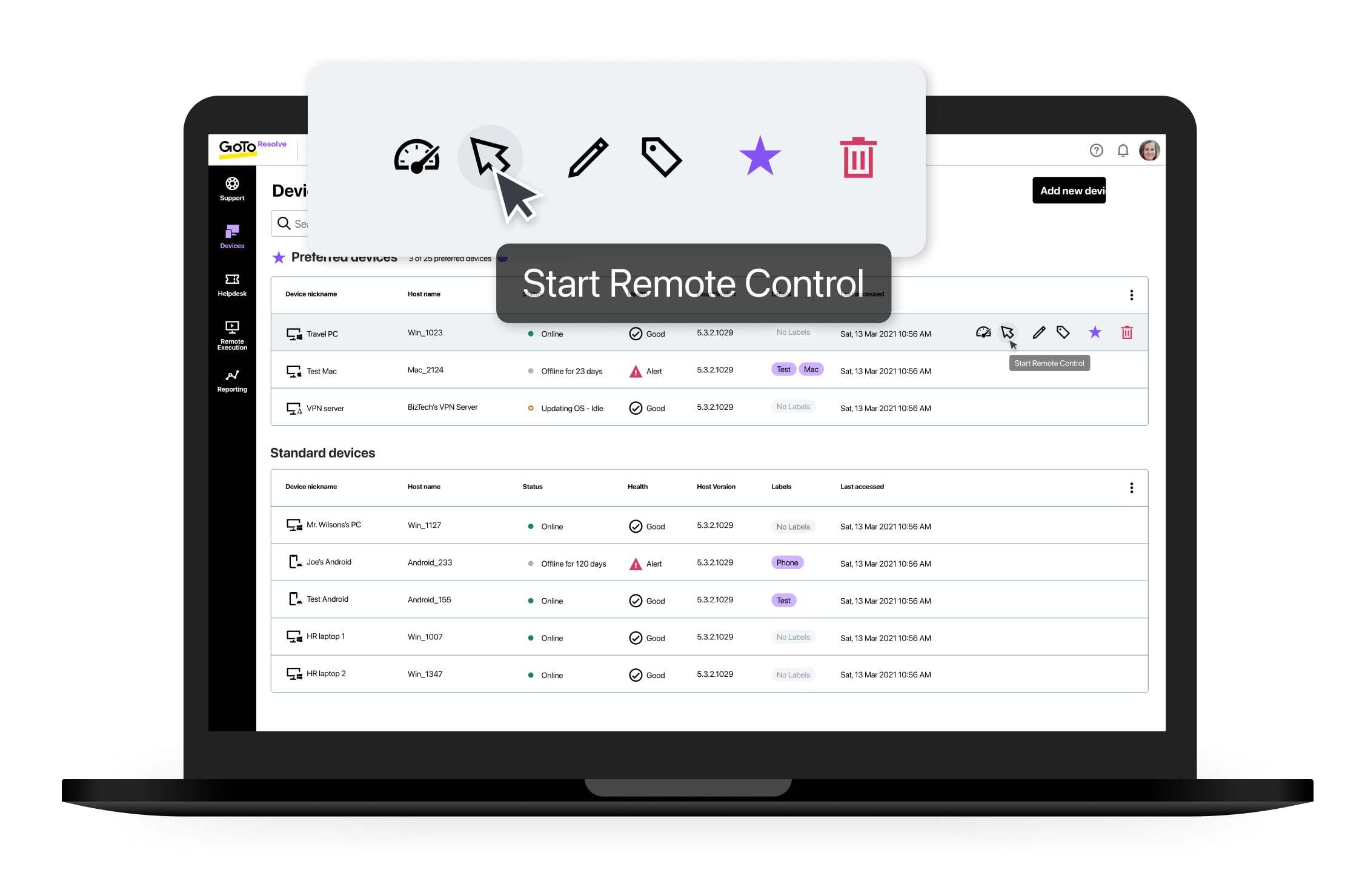 Assicurati un acceso remoto veloce e sicuro con un solo clic, indipendentemente dalle dimensioni della tua azienda. Provider di servizi gestiti, supporto interno e amministratori informatici possono fornire supporto non presidiato ai dispositivi di aziende e utenti.