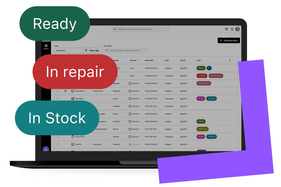 Scherm van GoTo Resolve met aangepaste categorieën en labels.