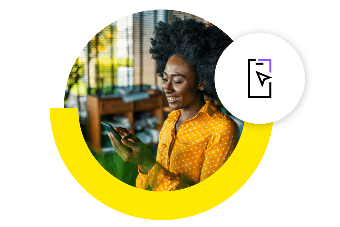 Une cliente qui utilise GoTo Resolve MDM sur son téléphone.