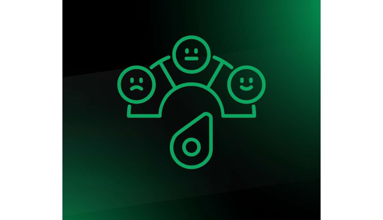 Sad, neutral, and happy face icons