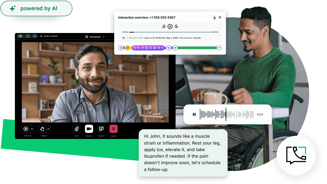 GoTo Connect est une plate-forme de communication tout-en-un, adaptée aux besoins de télémédecine. Elle permet d'organiser facilement des rendez-vous virtuels, et offre des insights basés l'IA et des outils pour améliorer les soins aux patients.