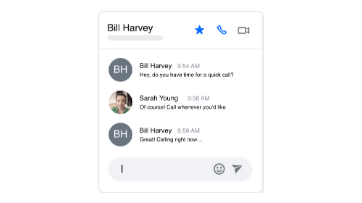 Chatting live with teammates using GoTo Connect’s built-in messaging