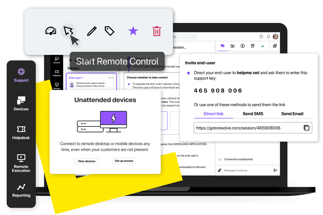 GoTo Resolve’s secure ways to setup remote access connections.
